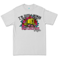 Dove Grey im just a woman who loves her firefighter Premium Tee - SublimationCraftShop
