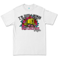 White im just a woman who loves her firefighter Premium Tee - SublimationCraftShop