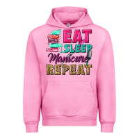 Fuchsia Pink eat sleep manicure repeat Urban Hoodie - NancyCooperArtShop