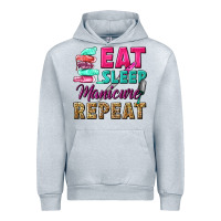 Heather Grey eat sleep manicure repeat Urban Hoodie - NancyCooperArtShop