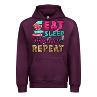 Mauve Wine eat sleep manicure repeat Urban Hoodie - NancyCooperArtShop