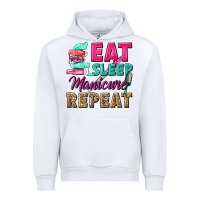 White eat sleep manicure repeat Urban Hoodie - NancyCooperArtShop