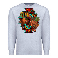 Heather Grey aztec rodeo cowboy christmas Premium Sweatshirt - JahusDesignShop