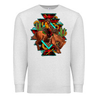 Oatmeal Heather aztec rodeo cowboy christmas Premium Sweatshirt - JahusDesignShop