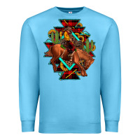 Ocean Blue aztec rodeo cowboy christmas Premium Sweatshirt - JahusDesignShop