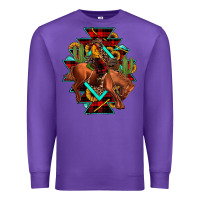 Purple aztec rodeo cowboy christmas Premium Sweatshirt - JahusDesignShop