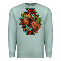 Seafoam aztec rodeo cowboy christmas Premium Sweatshirt - JahusDesignShop