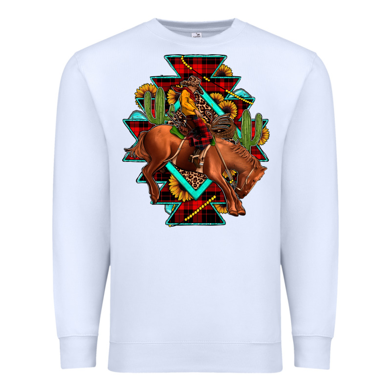Aztec Rodeo Cowboy Christmas Premium Sweatshirt by JahusDesignShop | Teevron