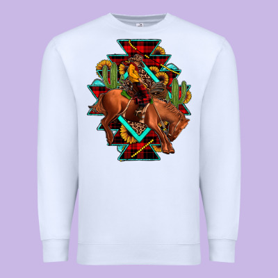 Aztec Rodeo Cowboy Christmas Premium Sweatshirt Designed By Jahusdesignshop