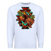 White aztec rodeo cowboy christmas Premium Sweatshirt - JahusDesignShop