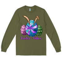 Army Green easter bunny ear eggs easter vibes Long Sleeve Tee - RanaPortraitStore