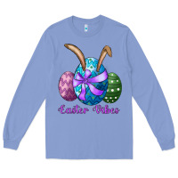 Colony Blue easter bunny ear eggs easter vibes Long Sleeve Tee - RanaPortraitStore