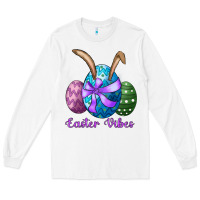 White easter bunny ear eggs easter vibes Long Sleeve Tee - RanaPortraitStore