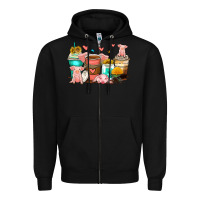 Black pigs coffee cups Zipper Hoodie - Zillion Design Studio