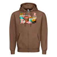 Chestnut pigs coffee cups Zipper Hoodie - Zillion Design Studio