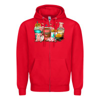 Red pigs coffee cups Zipper Hoodie - Zillion Design Studio