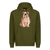 Army Green bulldog Premium Hoodie - MaliasSmallBusiness