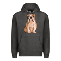 Charcoal Heather bulldog Premium Hoodie - MaliasSmallBusiness