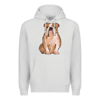 Dove Grey bulldog Premium Hoodie - MaliasSmallBusiness