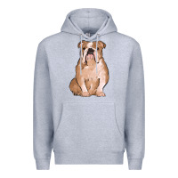 Heather Grey bulldog Premium Hoodie - MaliasSmallBusiness