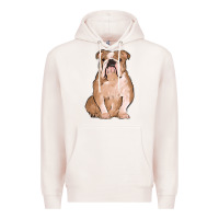 Pale Pink bulldog Premium Hoodie - MaliasSmallBusiness
