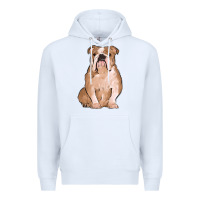 White bulldog Premium Hoodie - MaliasSmallBusiness