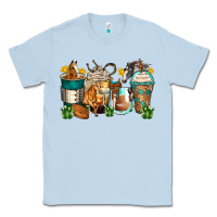 Dusty Blue horses coffee cups Classic Tee - Zillion Design Studio