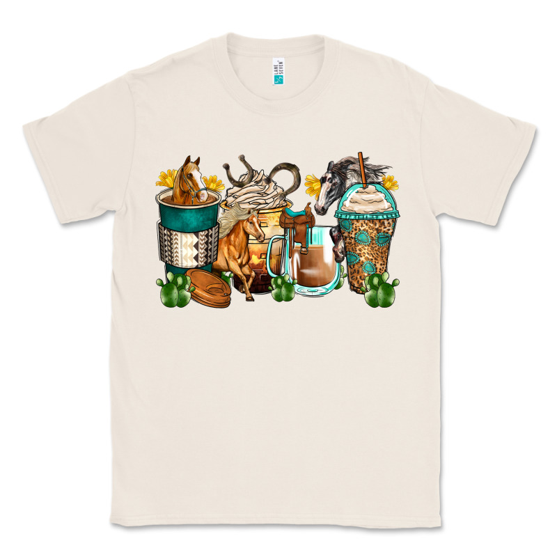 Horses Coffee Cups Classic Tee by Zillion Design Studio | Teevron