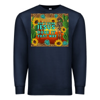 Navy don't think jesus done it that way western skeleton cactus Premium Sweatshirt - Artiststas