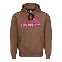 Chestnut Breast Cancer Awareness with Afro Woman Zipper Hoodie - texasbilliewilder