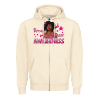 Sandshell Breast Cancer Awareness with Afro Woman Zipper Hoodie - texasbilliewilder