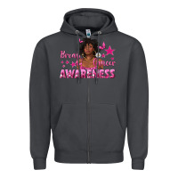 Smoke Breast Cancer Awareness with Afro Woman Zipper Hoodie - texasbilliewilder