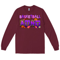 Burgundy basketball aunt Long Sleeve Tee - AdoDesignShop
