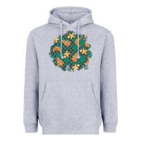 Heather Grey christmas gingerbread cookies patch Heavyweight Hoodie - BundleAndBundleShop