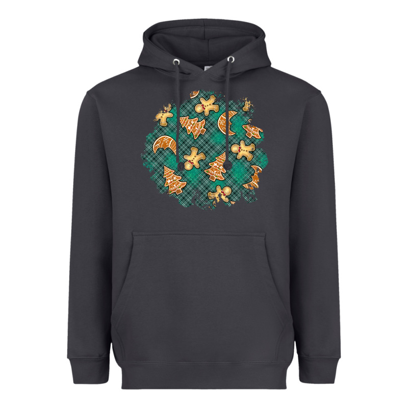 Christmas Gingerbread Cookies Patch Heavyweight Hoodie by BundleAndBundleShop | Teevron