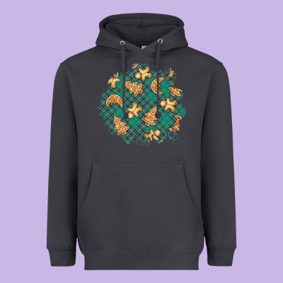 Christmas Gingerbread Cookies Patch Heavyweight Hoodie Designed By Bundleandbundleshop