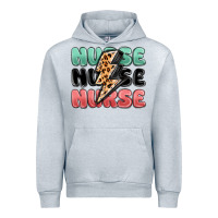 Heather Grey nurse leopard lightning bolt Urban Hoodie - MaliasSmallBusiness