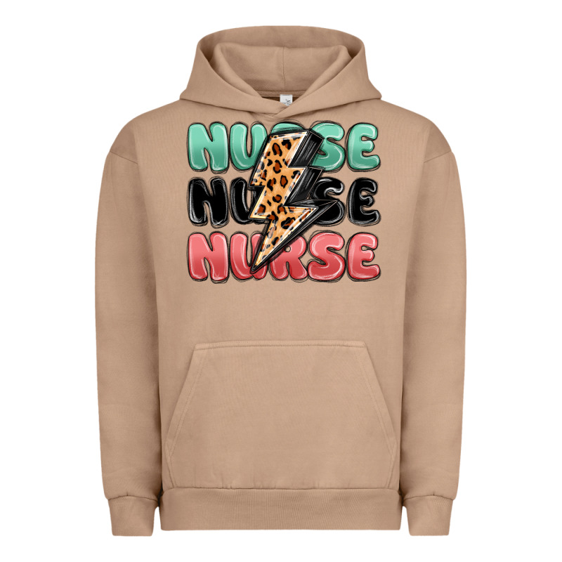 Nurse Leopard Lightning Bolt Urban Hoodie by MaliasSmallBusiness | Teevron