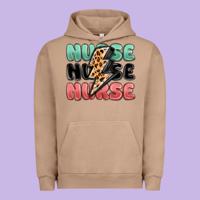 Nurse Leopard Lightning Bolt Urban Hoodie Designed By Maliassmallbusiness