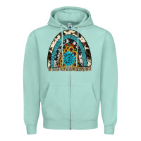 Seafoam rainbow sunflower gemstone Zipper Hoodie - RanaPortraitStore