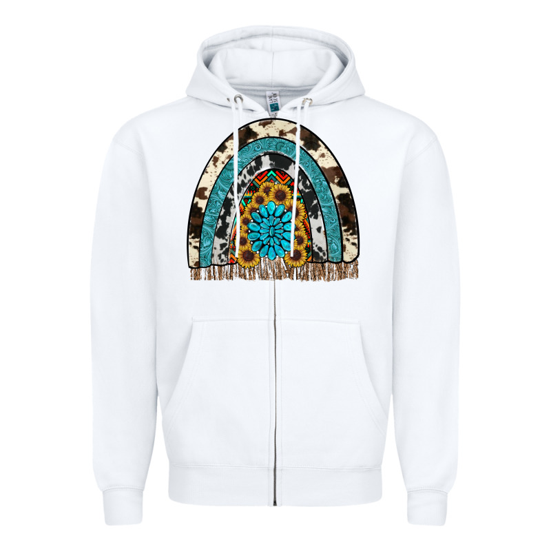 Rainbow Sunflower Gemstone Zipper Hoodie by RanaPortraitStore | Teevron