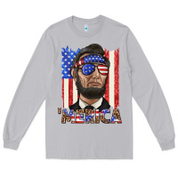 Moon Dust merica with lincoln Long Sleeve Tee - texasbilliewilder