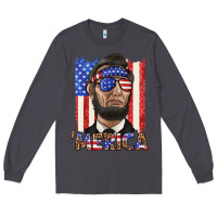 Smoke merica with lincoln Long Sleeve Tee - texasbilliewilder