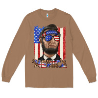 Toasted Coconut merica with lincoln Long Sleeve Tee - texasbilliewilder