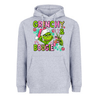 Heather Grey christmas characters and bougie Heavyweight Hoodie - AdoDesignShop
