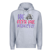 Heather Grey he fits me perfectly Premium Hoodie - MaliasSmallBusiness