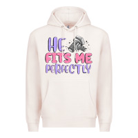 Pale Pink he fits me perfectly Premium Hoodie - MaliasSmallBusiness