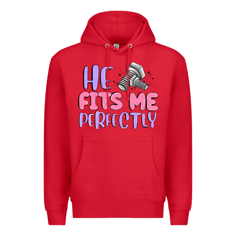 He Fits Me Perfectly Premium Hoodie by MaliasSmallBusiness | Teevron