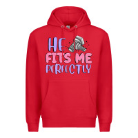 Red he fits me perfectly Premium Hoodie - MaliasSmallBusiness