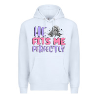 White he fits me perfectly Premium Hoodie - MaliasSmallBusiness